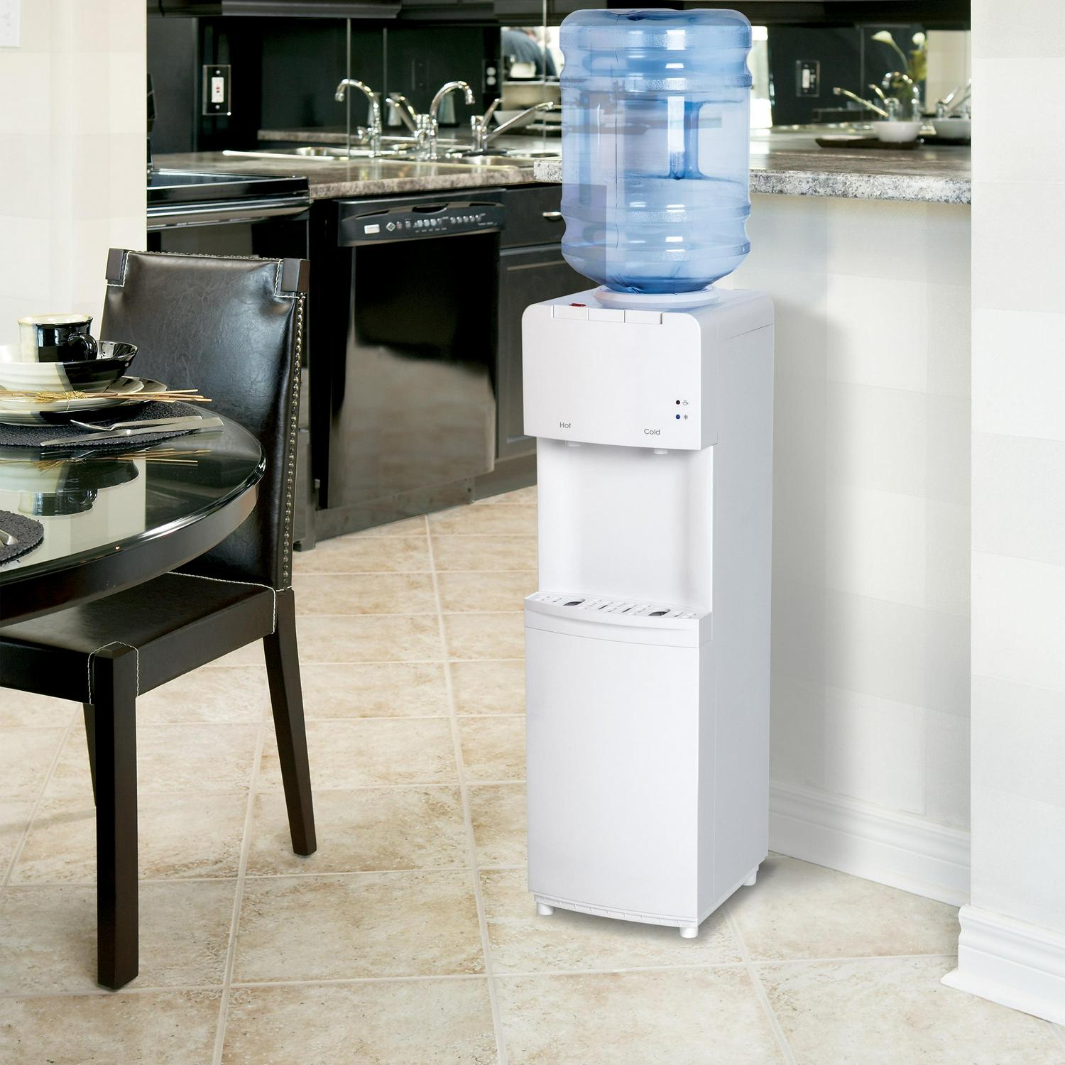 Great Value Top Loading Hot， Cold Temperature Water Dispenser， White Water Cooler