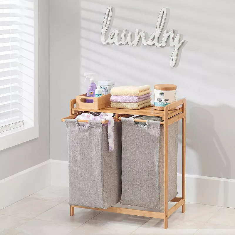 mDesign Double Laundry Hamper， Large Capacity