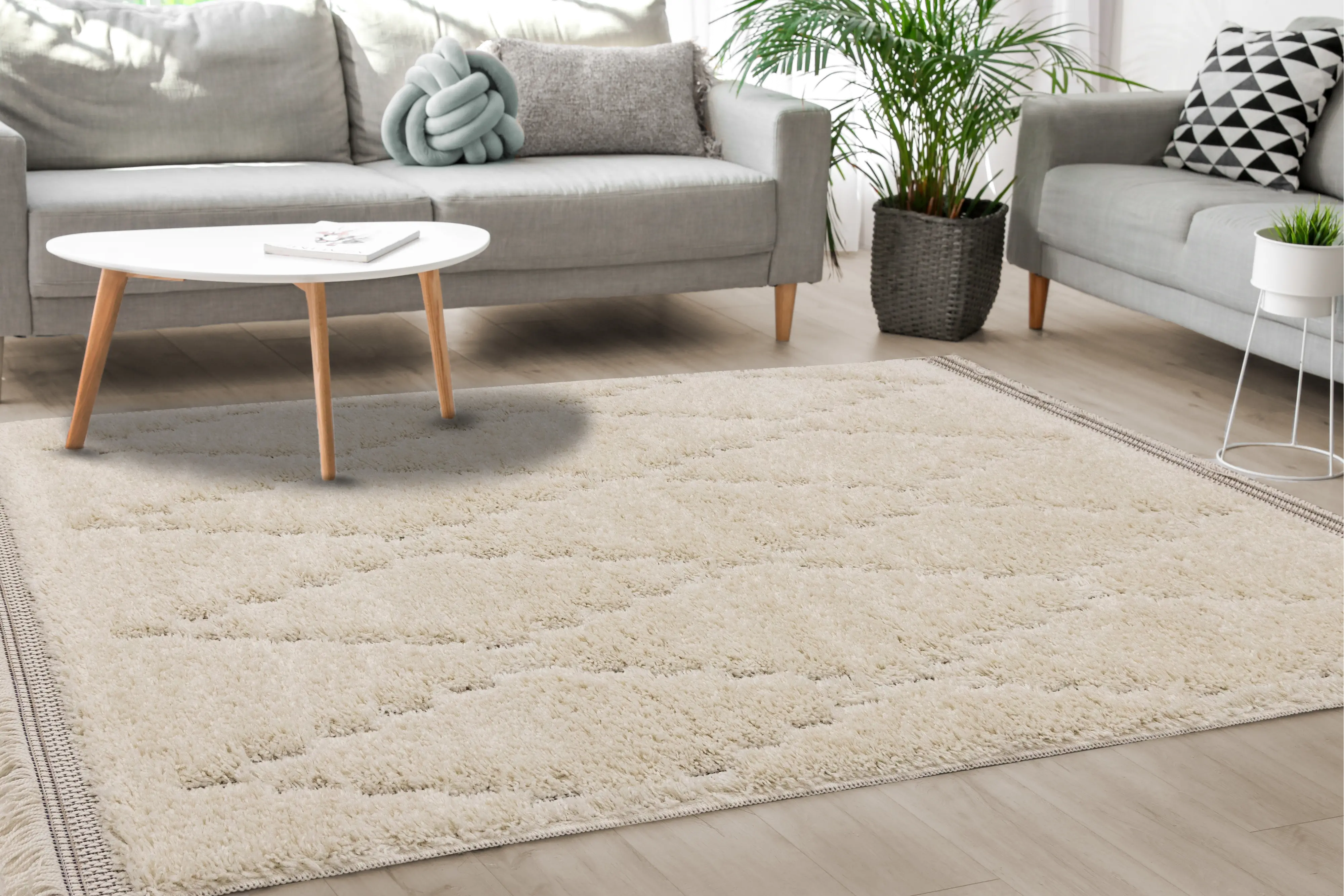 Novato 8 x 11 Chic Cream Shag Rug