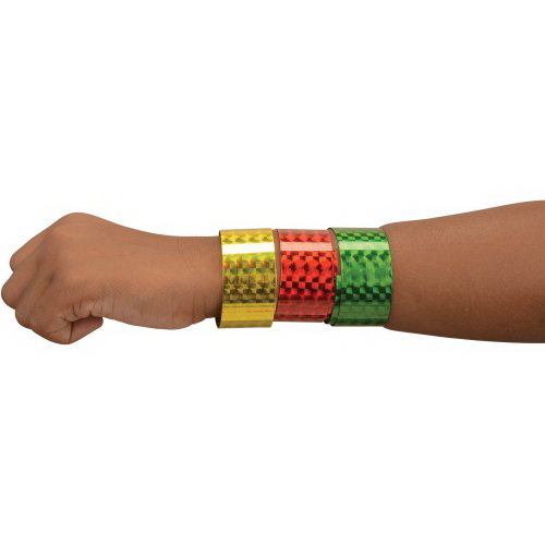 U.S. Toy JA854 Metallic Slap Bracelets / 6 pc