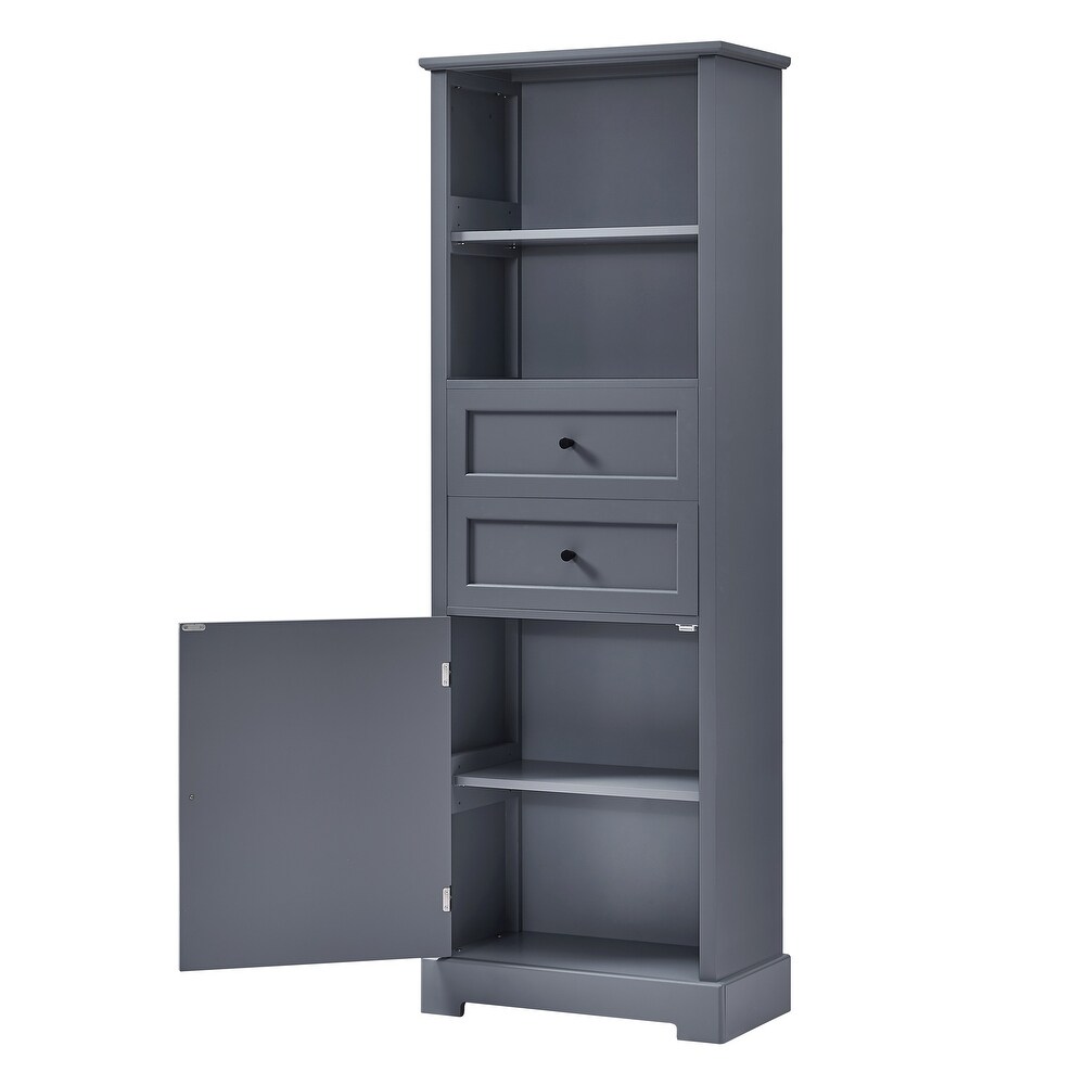 Bathroom Storage Cabinet with Adjustable Shelves  Narrow Tall Freestanding Cabinet for Living Room Bedroom