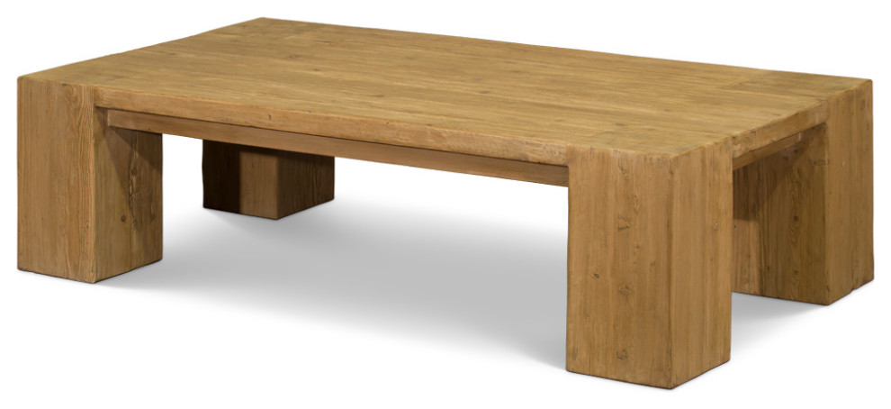 Reclaimed Elmwood Zen Coffee Table   Transitional   Coffee Tables   by China Furniture and Arts  Houzz