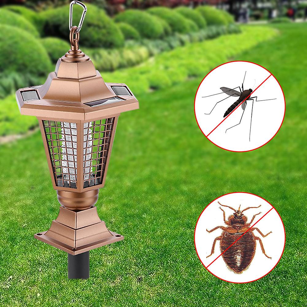 Solar Powered Uv Bug Zapper Light Mosquito Insect Killer Led Garden Backyard Outdoor Lamp