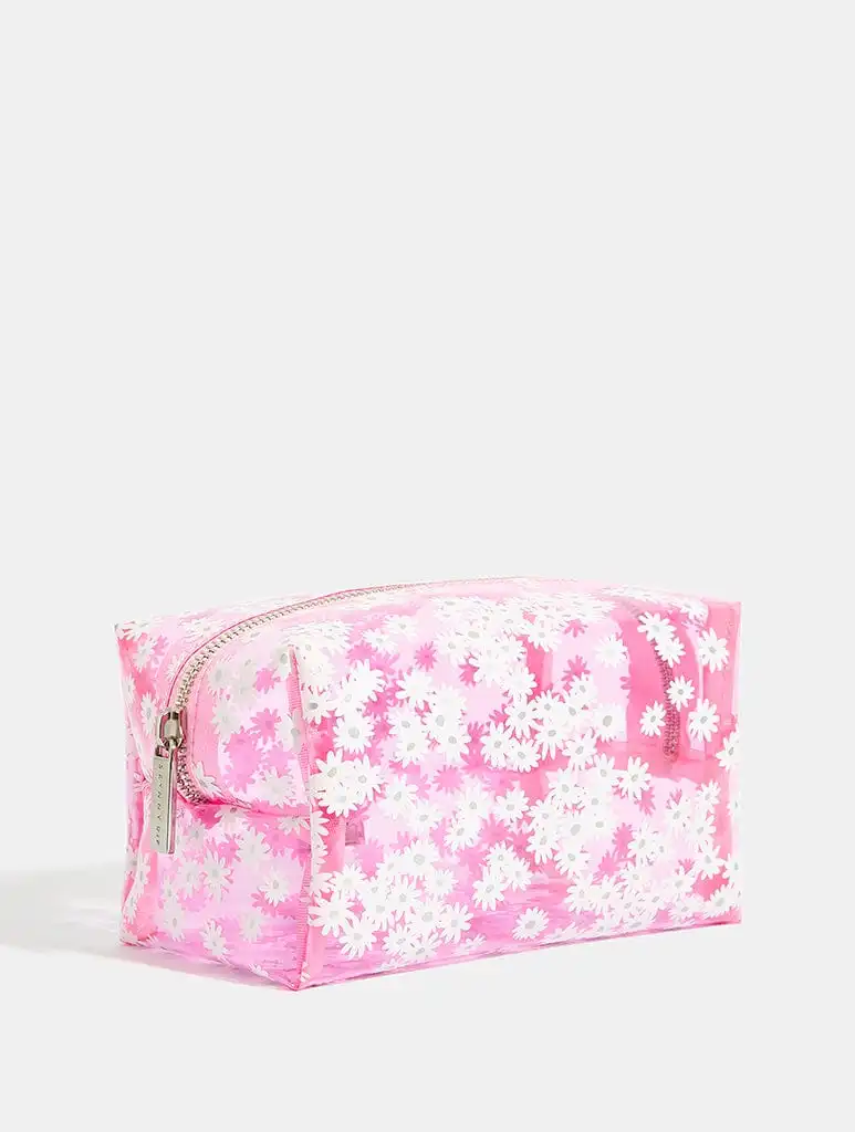 Pink Daisy Makeup Bag