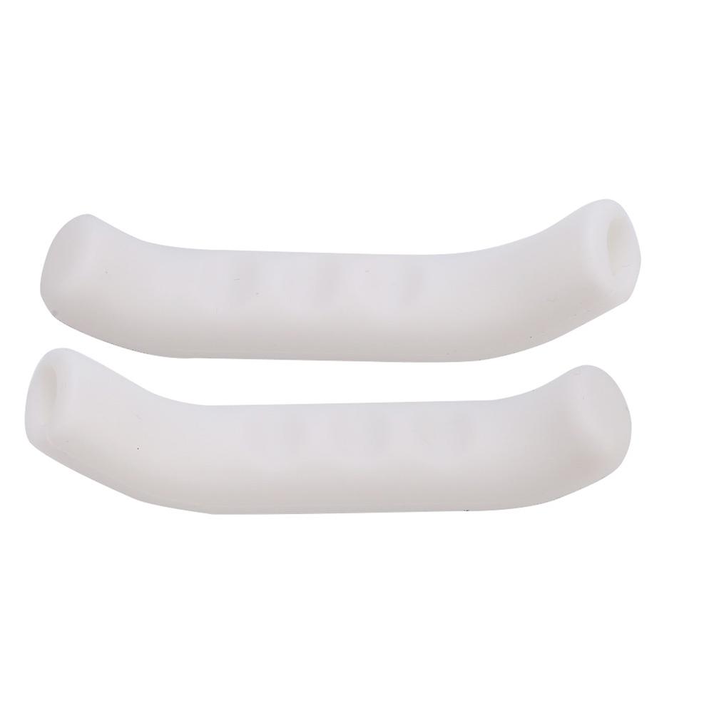 2pcs Brake Handle Silicone Sleeve Mountain Bike Brake Lever Protection Cover White