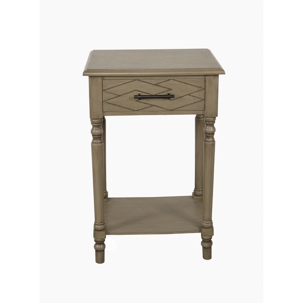 Anthony One Drawer Side Table， Stone Wash