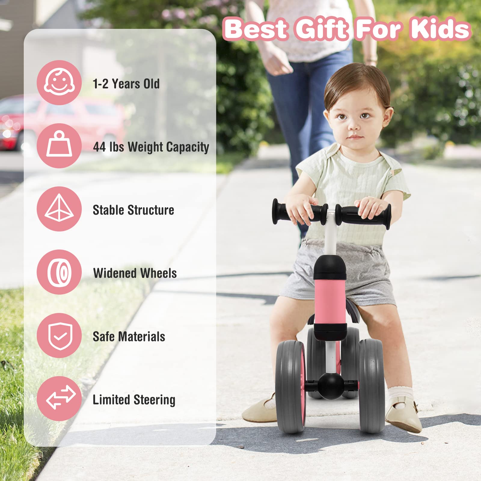 Costzon Baby Balance Bike for 1-2 Year Old Boys Girls, 12-24 Month Toddler Balance Bike