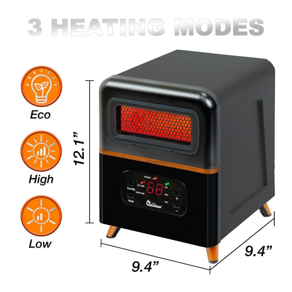 Dr Infrared Heater Dual Heating Hybrid Space Heater 1500Watt with Remote More Heat