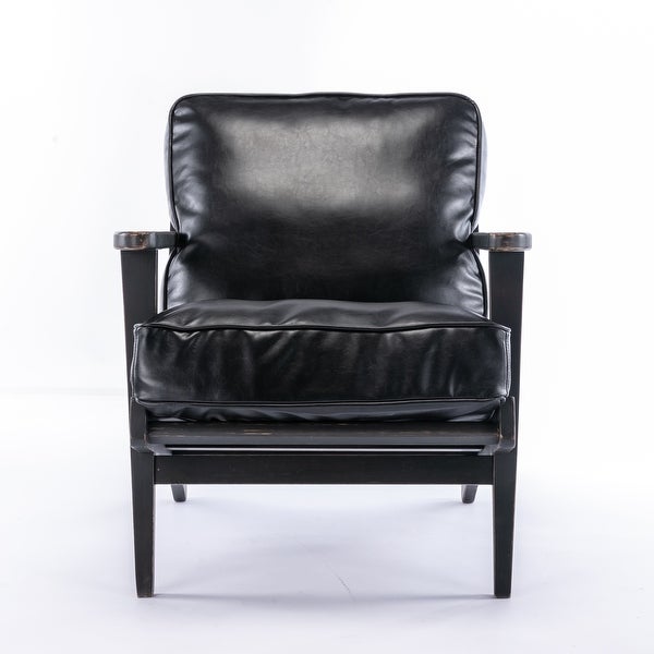 PU Leather Armchair with Removable Cushion