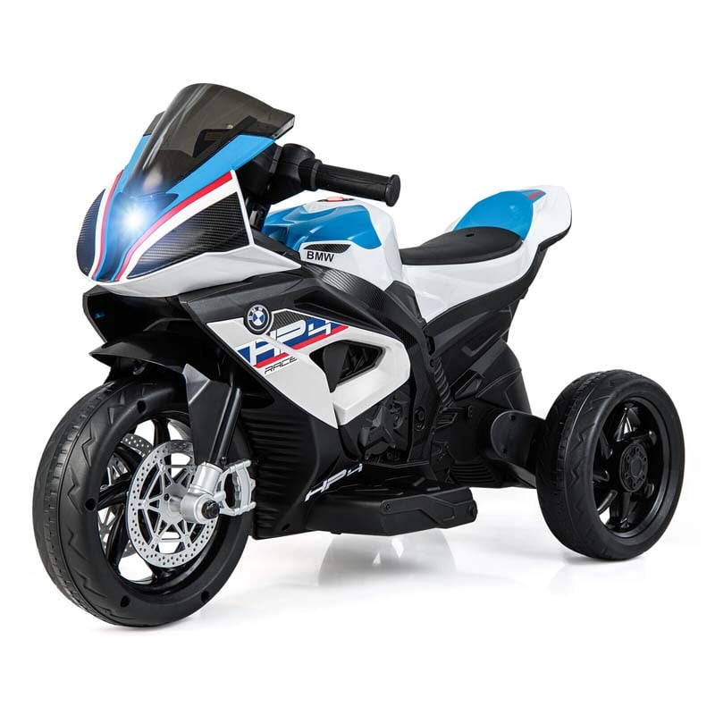 12V Licensed BMW Kids Ride on Motorcycle 3 Wheel Battery Powered Electric Riding Toy Trike with Light & Music