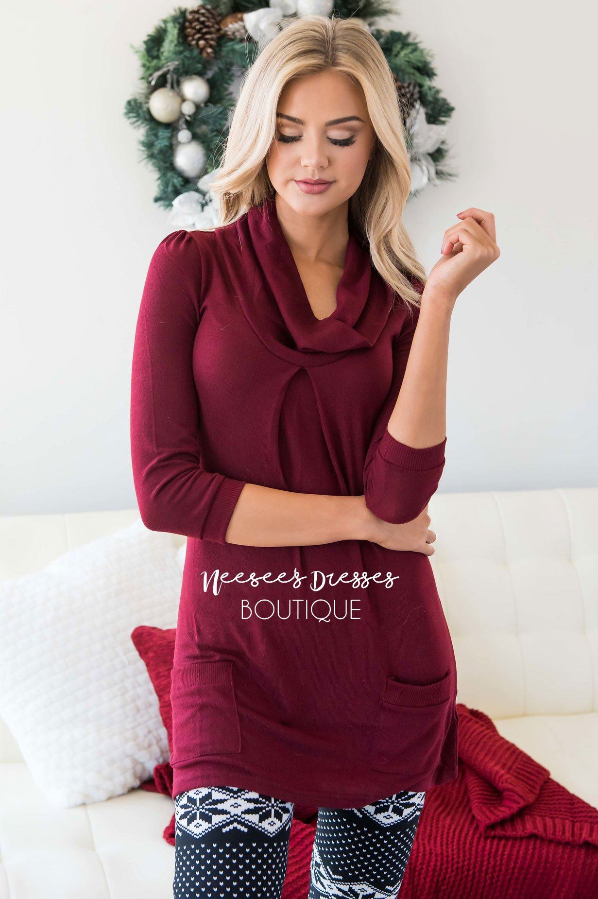 Cowl Neck Pocket Tunic