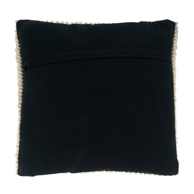 Saro Lifestyle Woven Pillow Cover With Diamond Design 18 quot Black