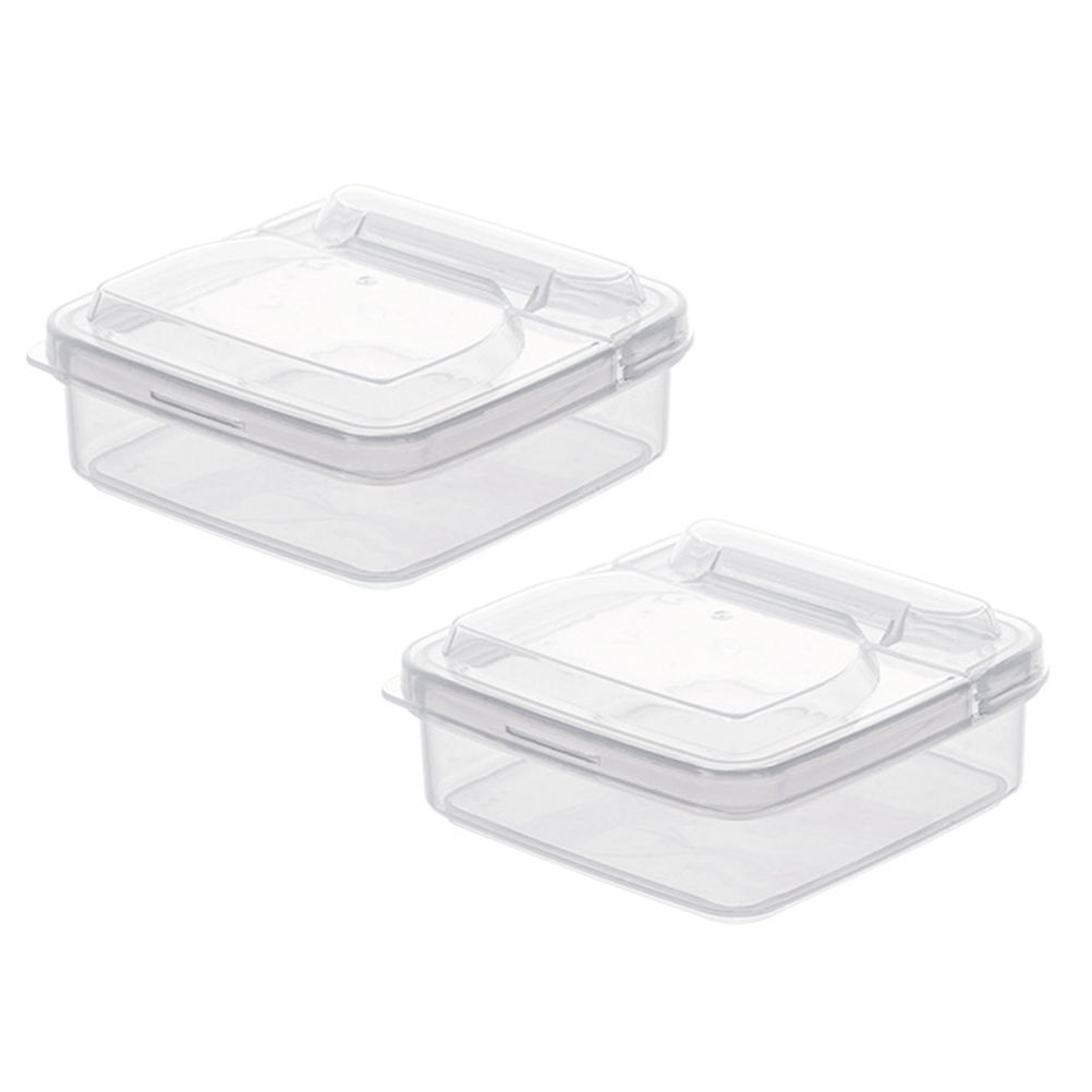 NUOLUX 2pcs Cheese Slice Cases Butter Boxes Food Serving Dishes Fresh-keeping Cases