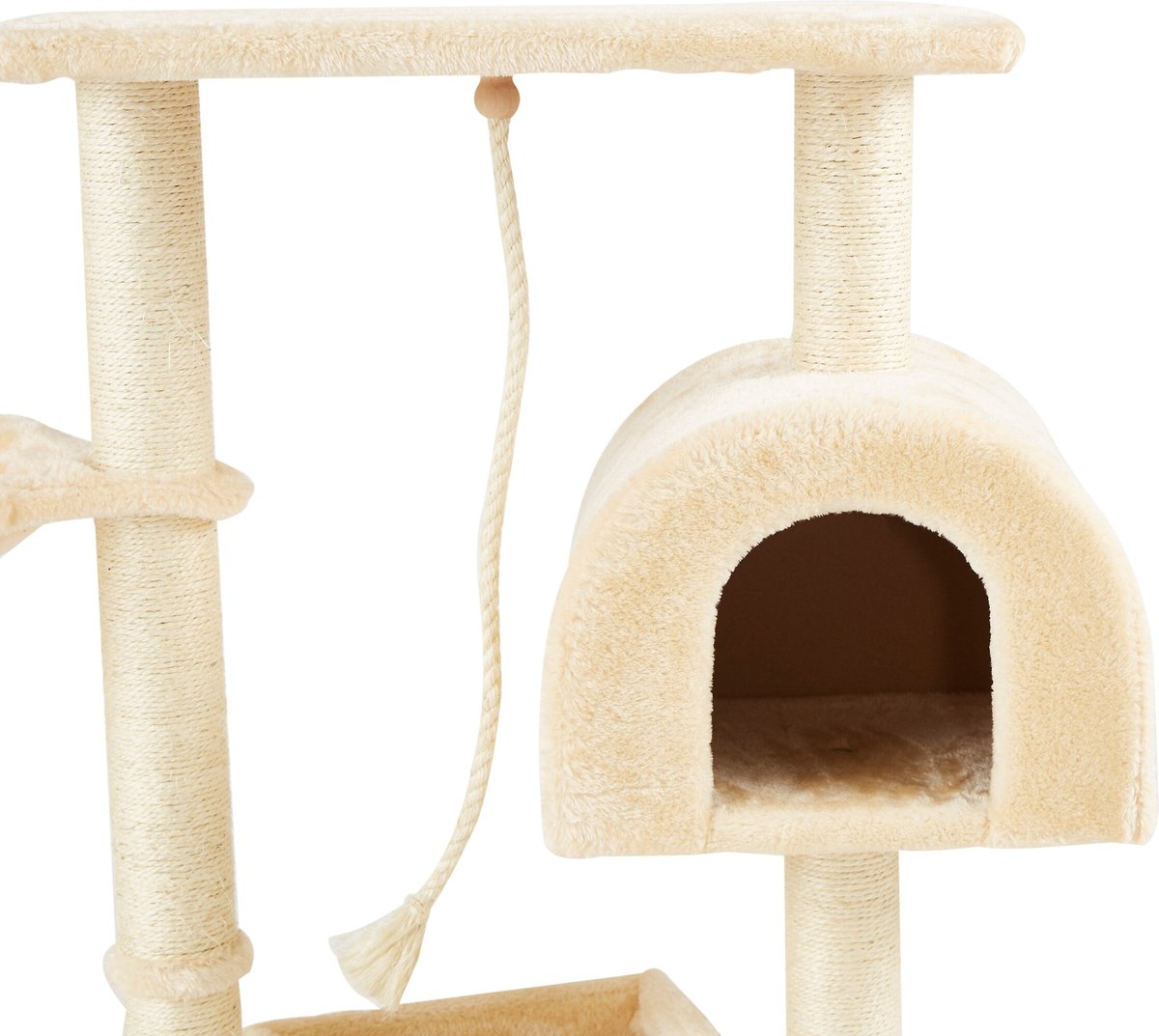 Go Pet Club 36-in Faux Fur Cat Tree and Condo， Beige