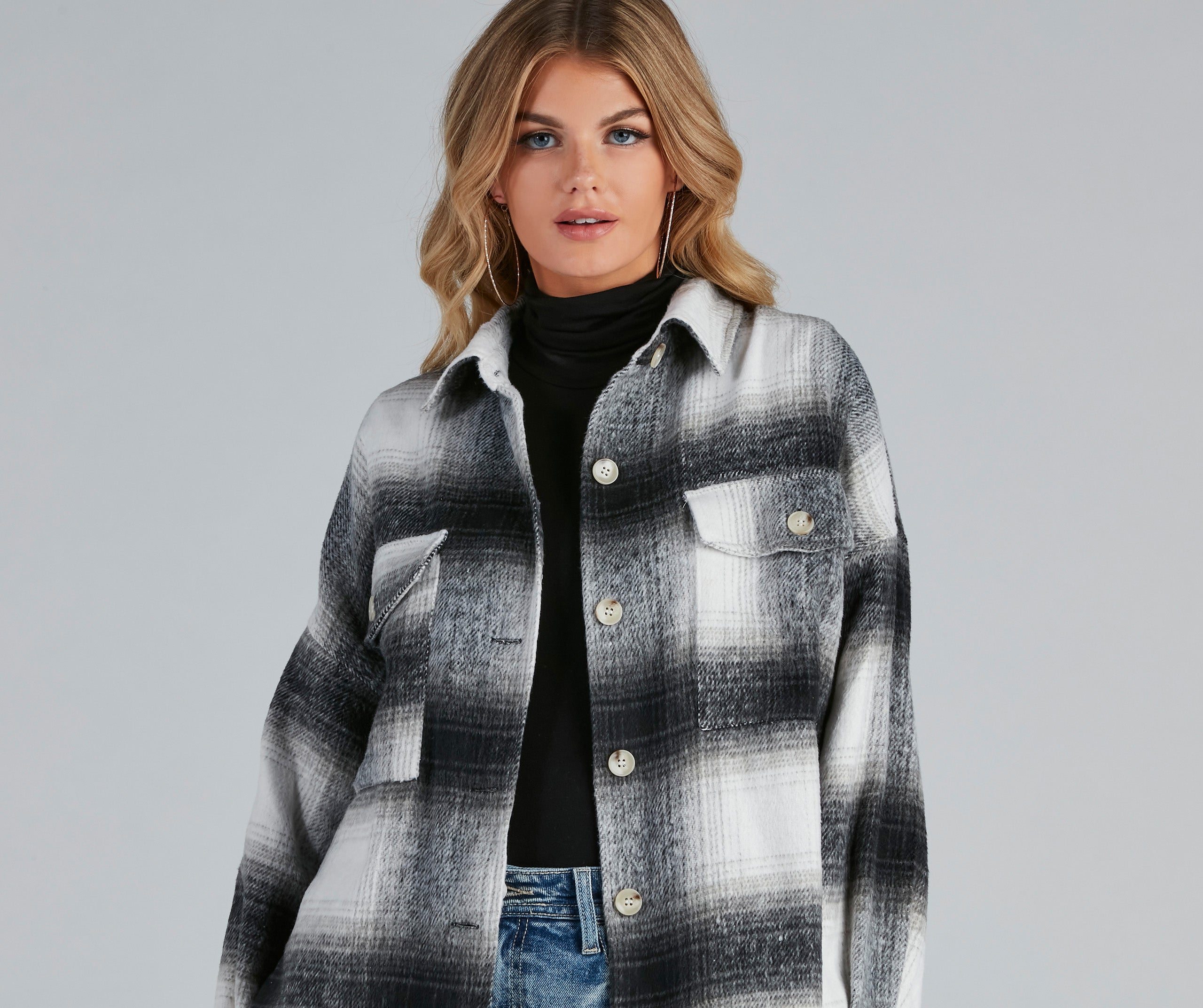 Basic Mood Oversized Plaid Shacket