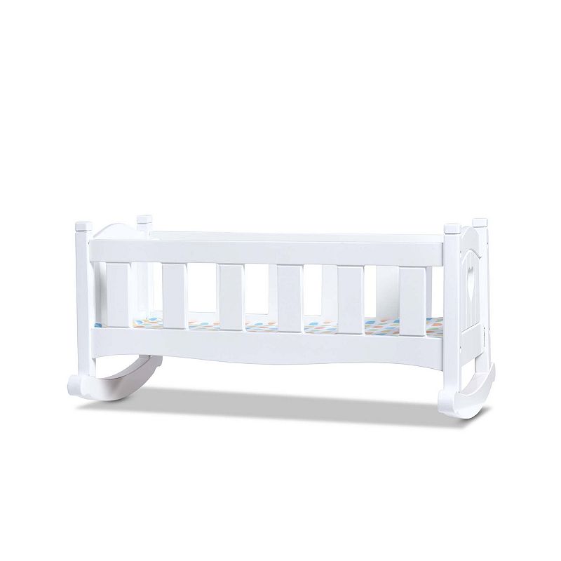 Melissa and Doug Mine to Love Wooden Play Cradle for Dolls， Stuffed Animals - White