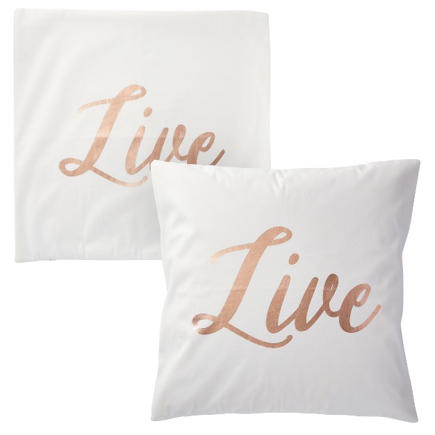 Juvale Set Of 4 Decorative Throw Pillow Covers Couch Cases 20x20 For Home Decor Live Laugh Love Dream Rose Gold Foil