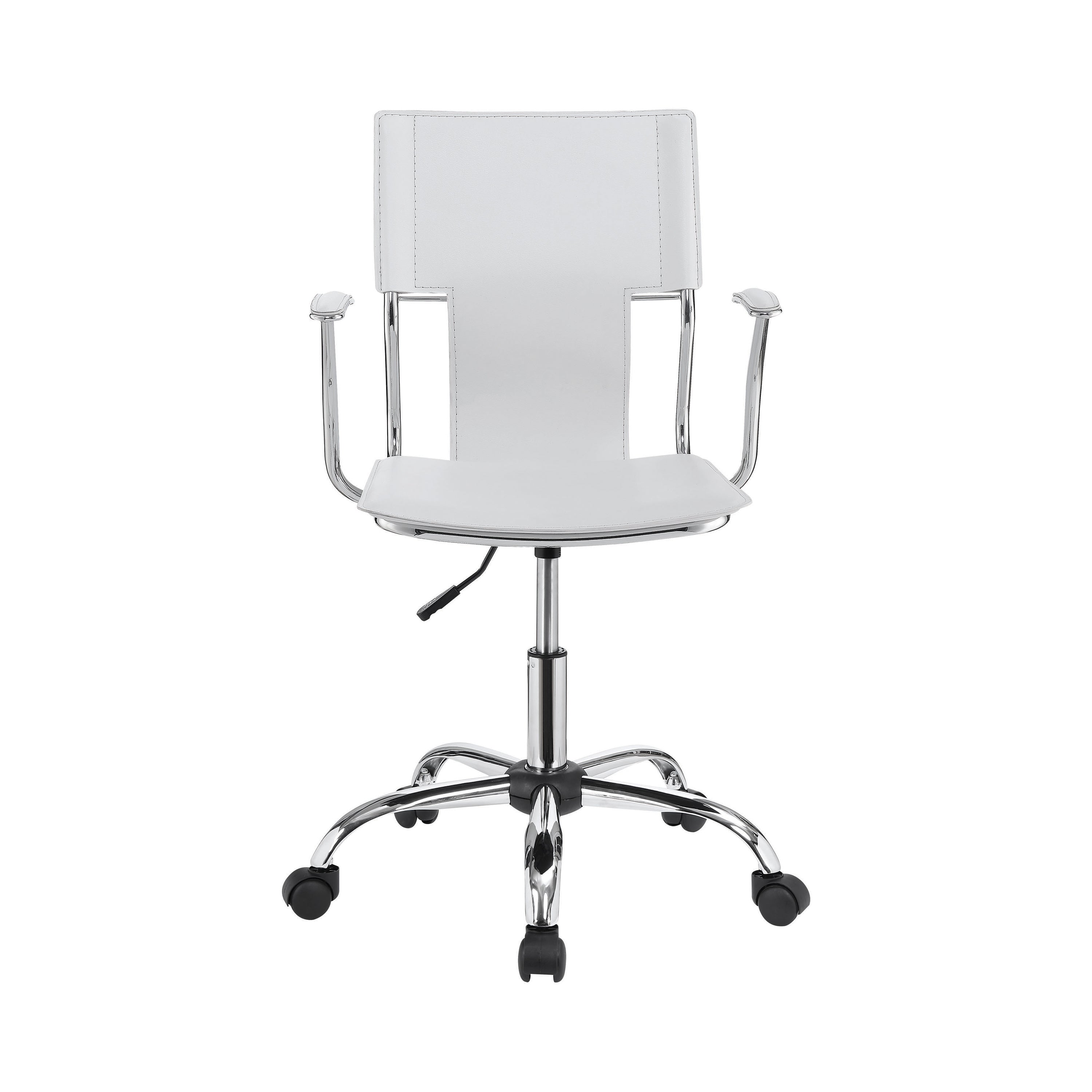 Himari Faux Leather Adjustable Office Desk Chair White-801363