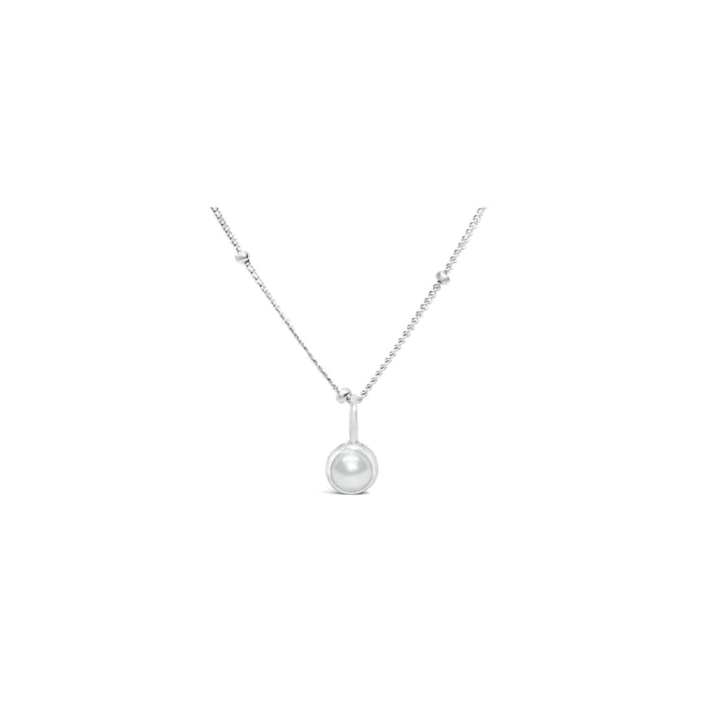 Stia  Pearl CZ Birthstone Necklace (June)