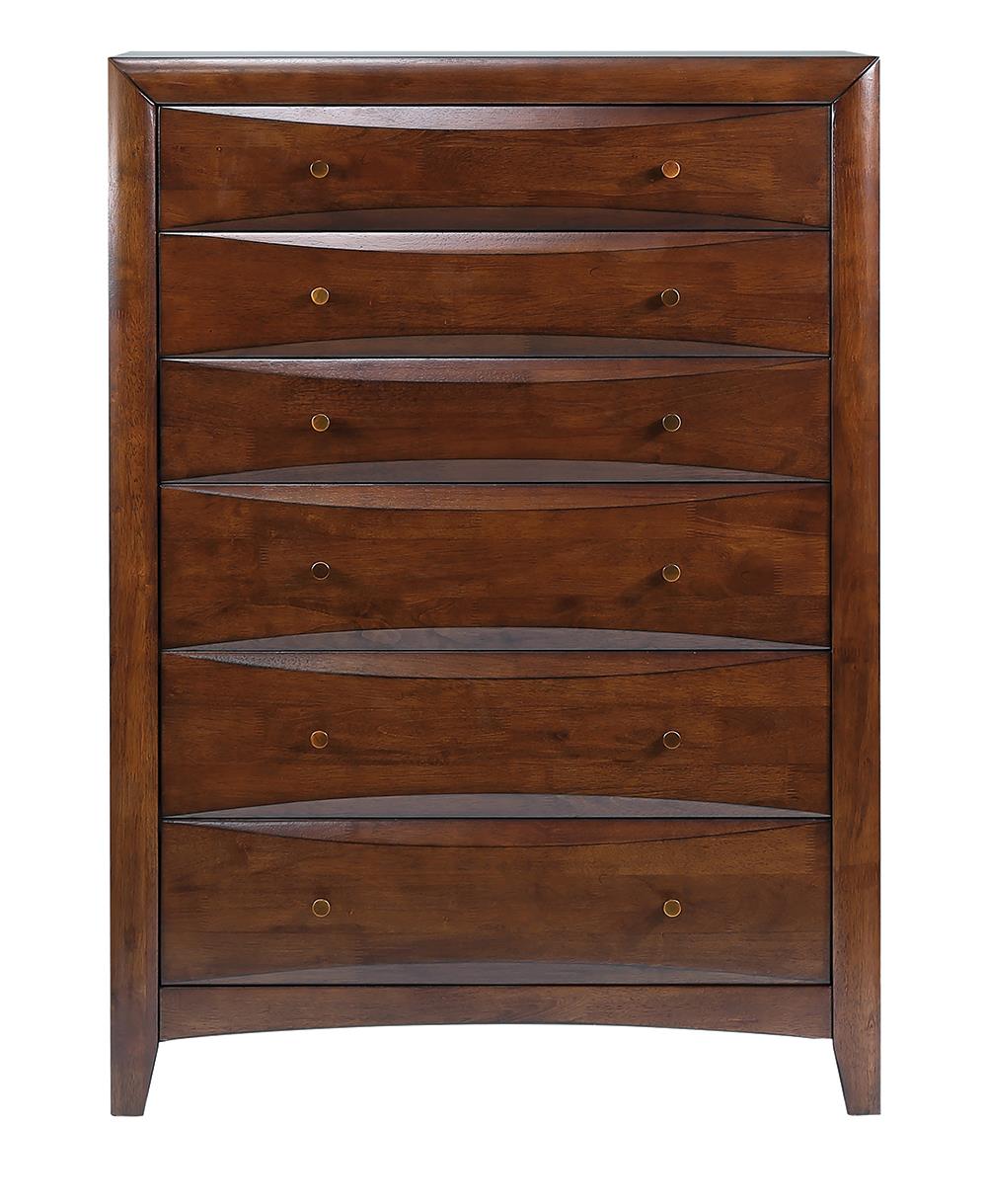 Coaster Hillary Warm Brown Six-Drawer Chest 35.75x16.75x50.5 Inch