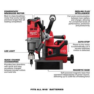 MW M18 FUEL 18V Lithium-Ion Brushless Cordless 1-12 in. Lineman Magnetic Drill High Demand Kit w Two 8.0Ah Batteries 2788-22HD