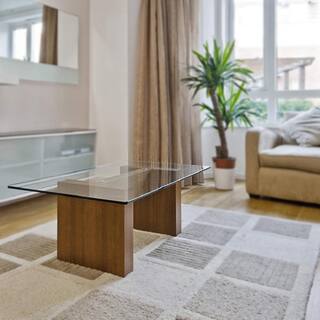 Fab Glass and Mirror 18 in. Clear Square Glass Table Top 14 in. Thick Flat Polished Tempered Eased Corners 18SQR6THFLTE