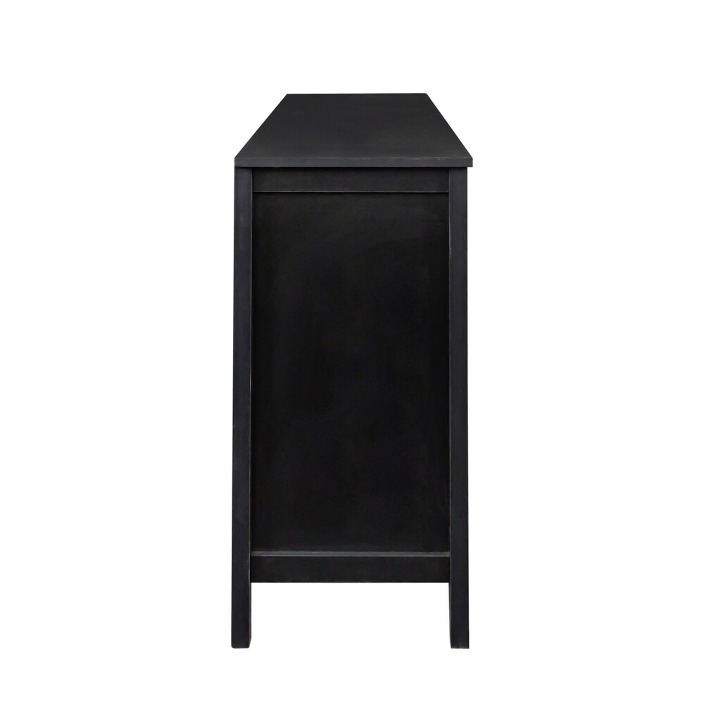 Freestanding Sideboard Storage Cabinet with 4 Doors and 4 Open Shelgves