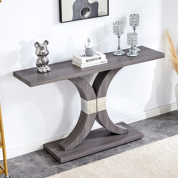 Modern minimalist style wood foyer table