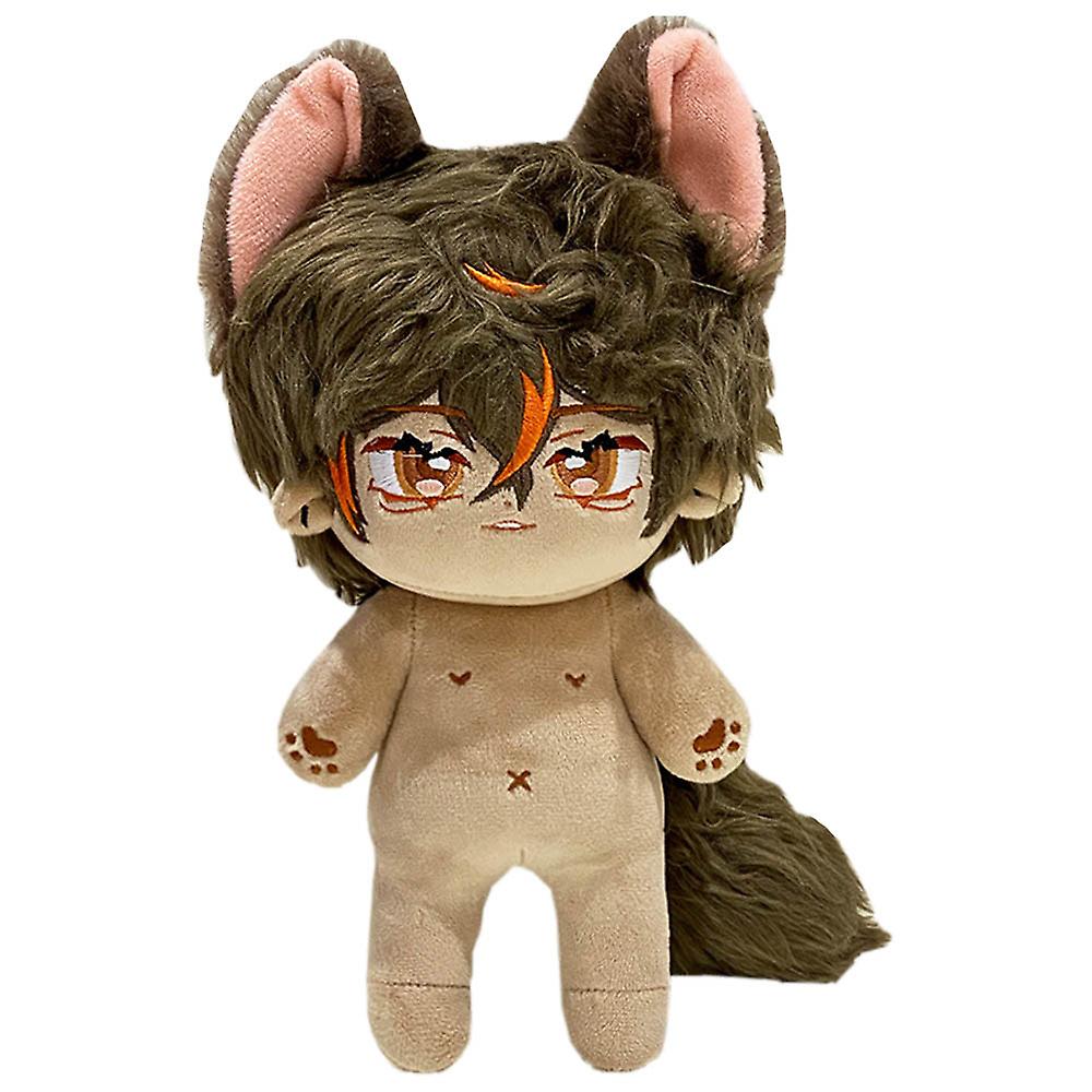 20cm Plush Doll Rabbit Ears Boy Naked Stuffed Body Wearable Clothing