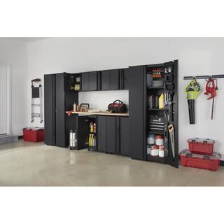 Husky 8-Piece Regular Duty Welded Steel Garage Storage System in Black (133 in. W x 75 in. H x 19 in. D) GS13208-2DWO