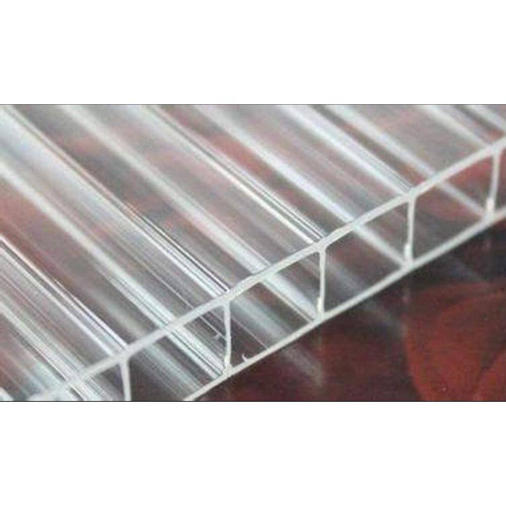 Ejoy 72 in. L x 27.5 in. W x 0.31 in. Corrugated Polycarbonate Plastic Clear Twin Wall Roofing Panel (Set of 8-Piece) TwinWall_TWPSC72x24_8mm_8pc