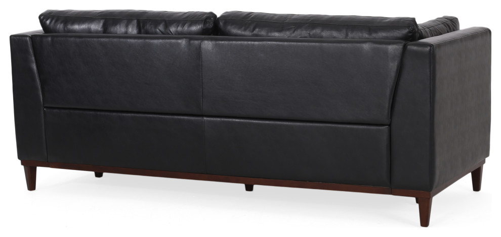 Ayers Faux Leather Upholstered 3 Seater Sofa   Contemporary   Sofas   by GDFStudio  Houzz