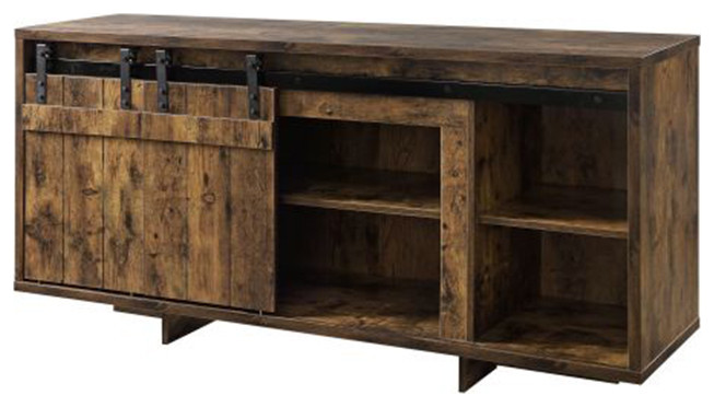 Rustic TV stand vintage Wood TV table with doors   Rustic   Entertainment Centers And Tv Stands   by HIGHLIGHT USA LLC  Houzz