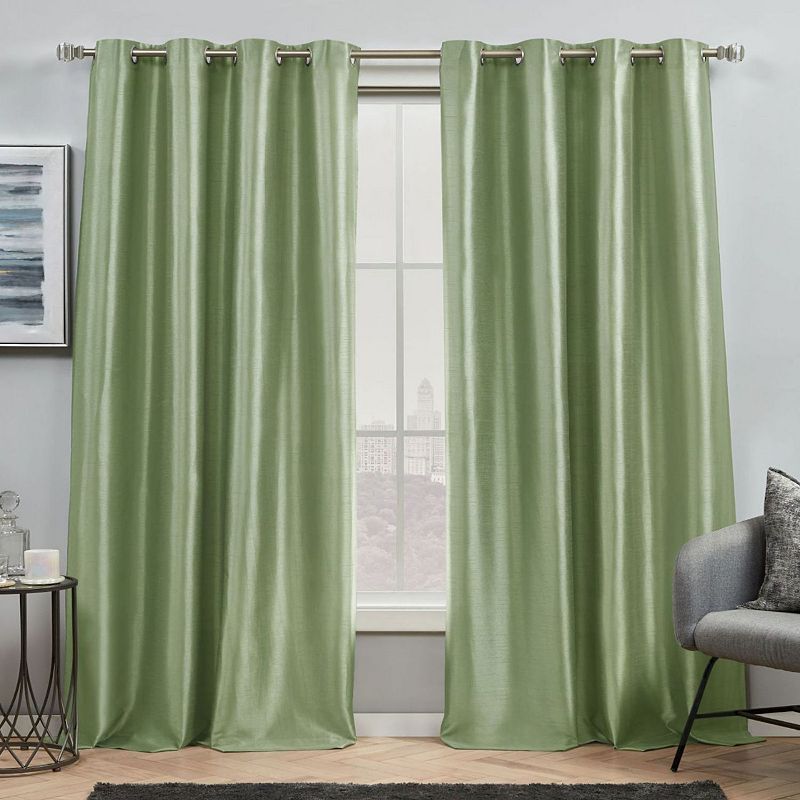 Exclusive Home 2-pack Chatra Faux Silk Grommet Top Window Curtains