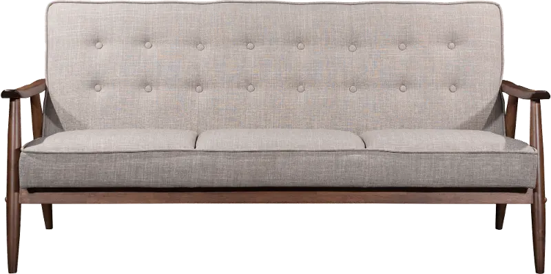 Rocky Putty Gray Leatherette Sofa