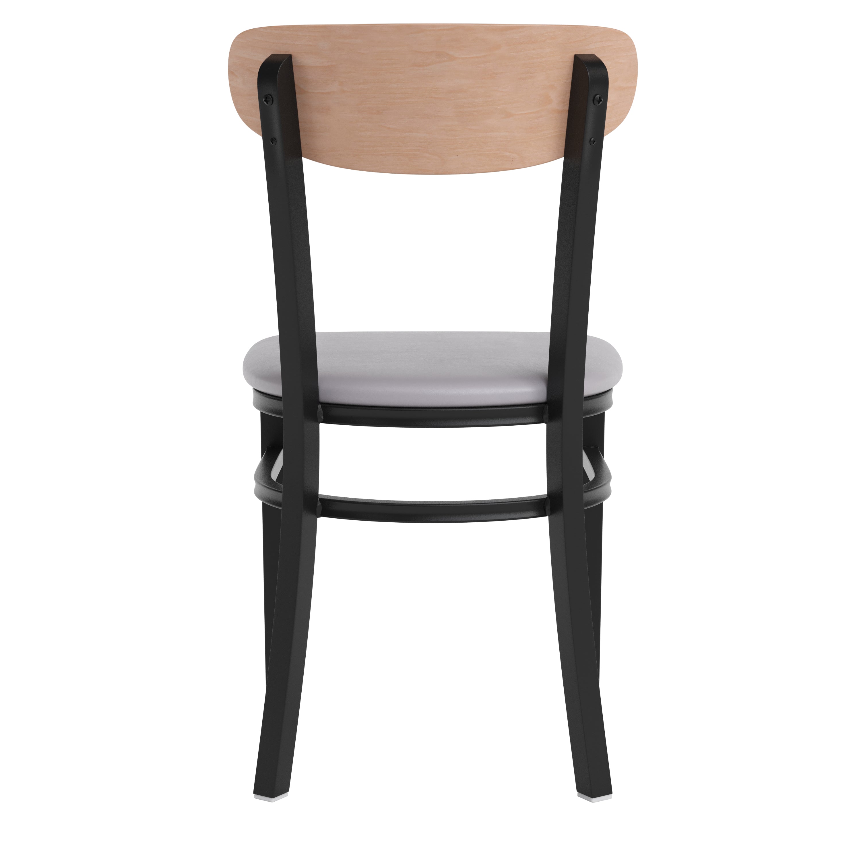 Flash Furniture Wright Metal/Wood Restaurant Chair， Natural Birch/Gray