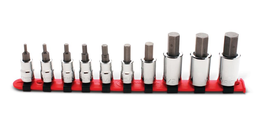 Wright Tool Hex Bit Socket Set 3/8 1/2 Dr 10pc