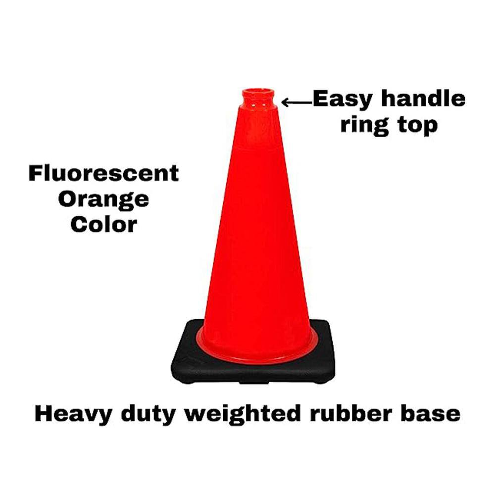 Vanity Art 18 in. Orange PVC Non-Reflective Safety Cone with Black Base (Pack of 6) VA18NRSC