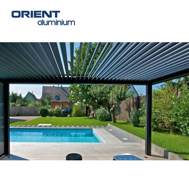 Top Fashion Retractable Pergola Bioclimatica Pergola Aluminium Outdoor Motorized Outdoor Pergola Waterproof