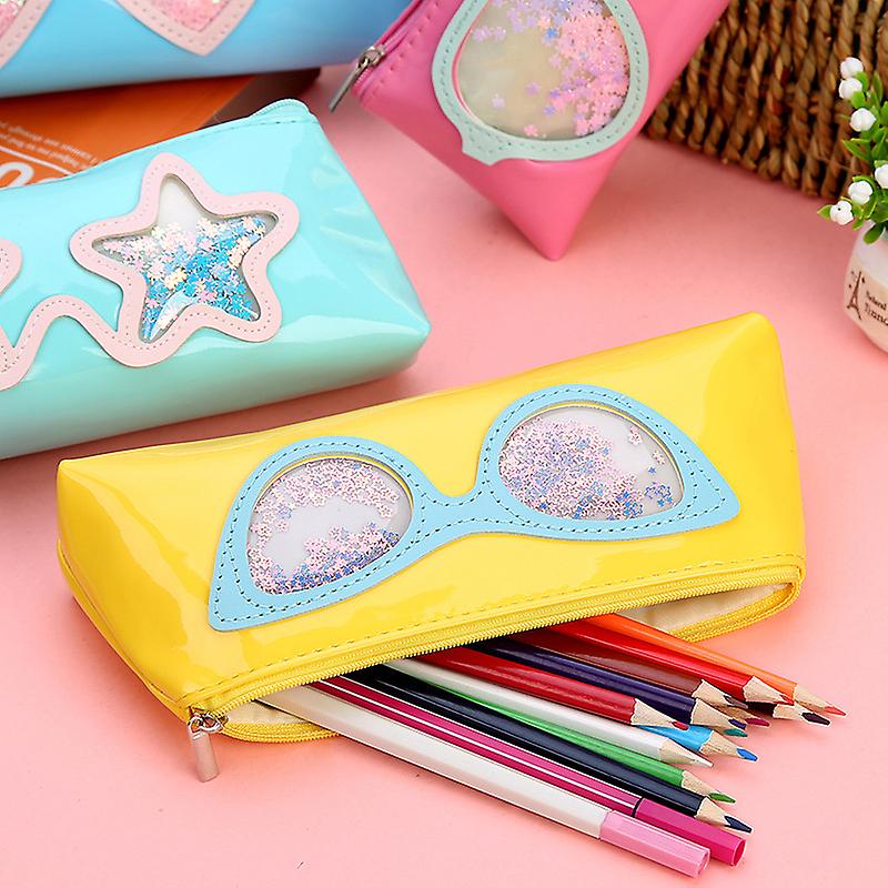 Pen Bag Glasses Beads Pen Bag Student Stationery Glasses Pencil Case