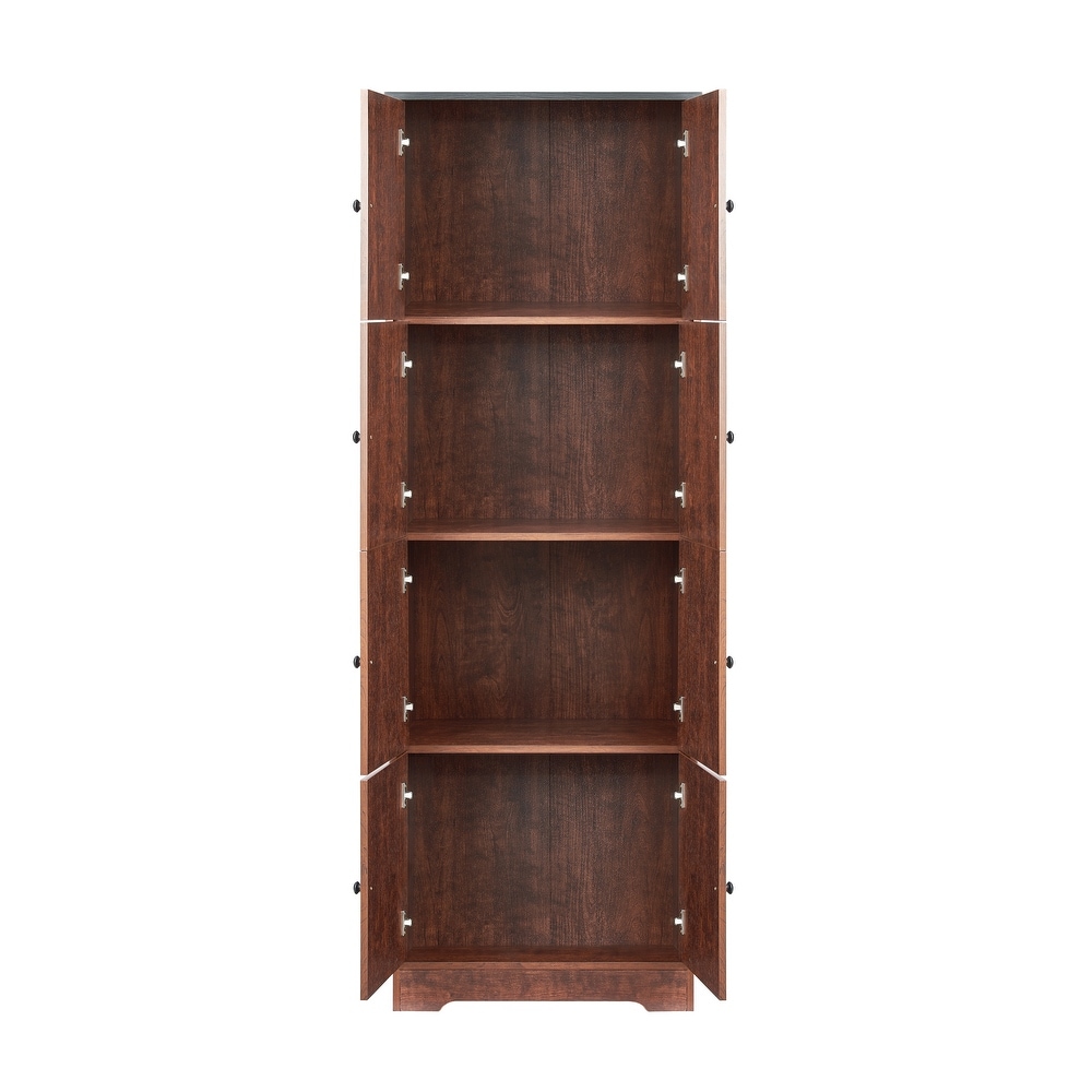 Tall Storage Cabinet with 4 Doors and 4 Shelves