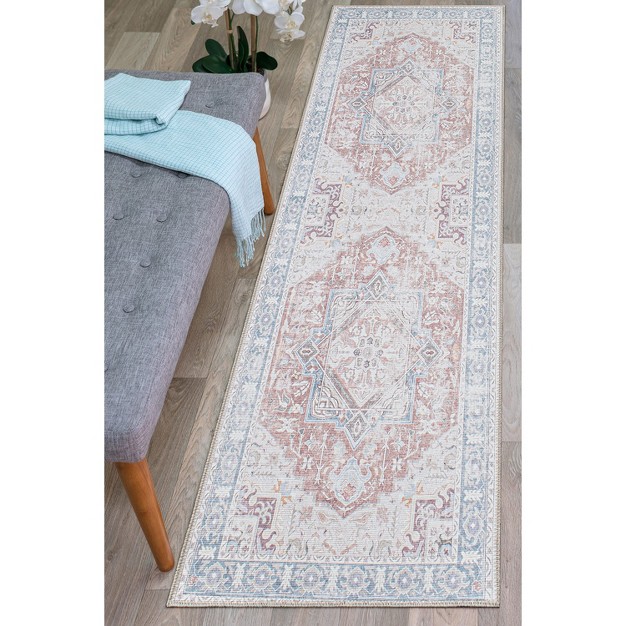 World Rug Gallery Distressed Boho Machine Washable Area Rug