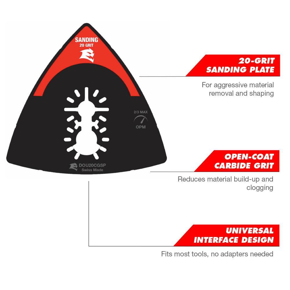DIABLO 3-12 in. 20-Grit Universal Fit Carbide Grit Oscillating Sanding Plate DOU20CGSP