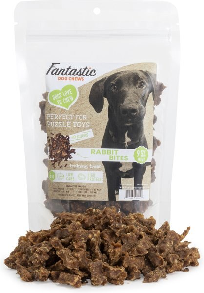 Fantastic Dog Chews 95% Rabbit Bites Dog Treats， 6-oz bag