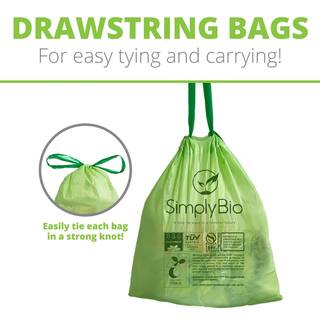 Simply Bio 13 Gal. 1  Mil Compostable Trash Bags with Drawstring Eco-Friendly Heavy-Duty (30-Count) SB-13GAL-D-30PK