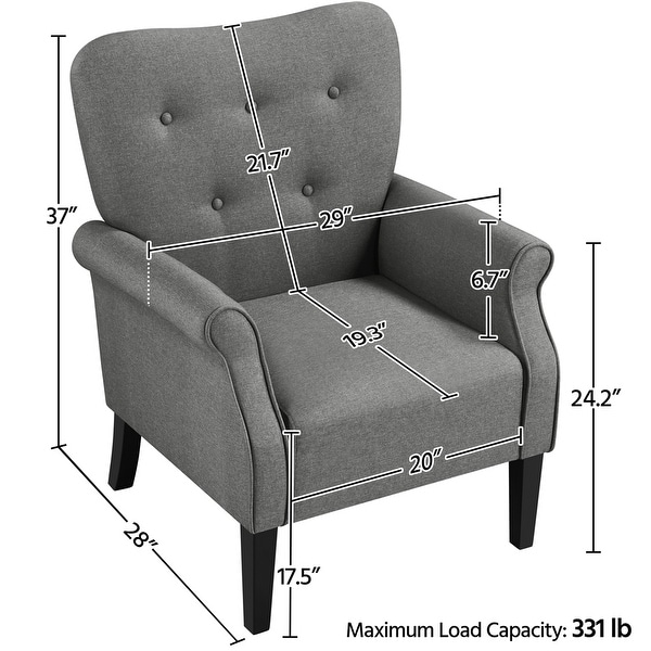 Yaheetech Modern Polyester Fabrics Upholstered Accent Chair Single Sofa for Living Room