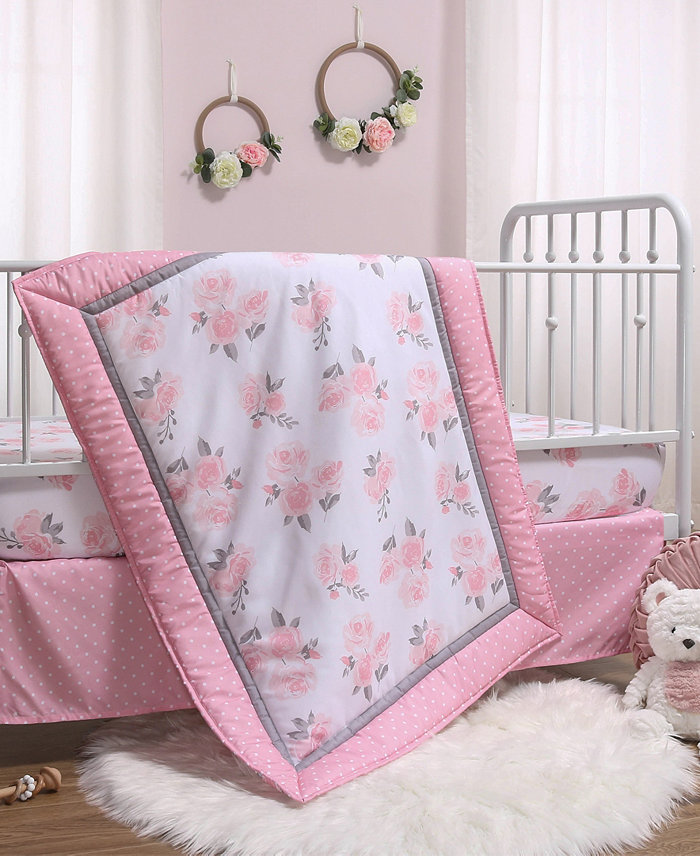 The Peanutshell Floral Crib Bedding Set， 3 Piece