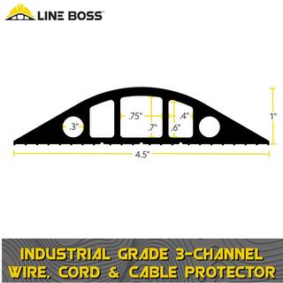 LINE BOSS 10 ft. x 4.5 in. Industrial Grade 3-Channel Wire Cord and Cable Protector 6500-10C