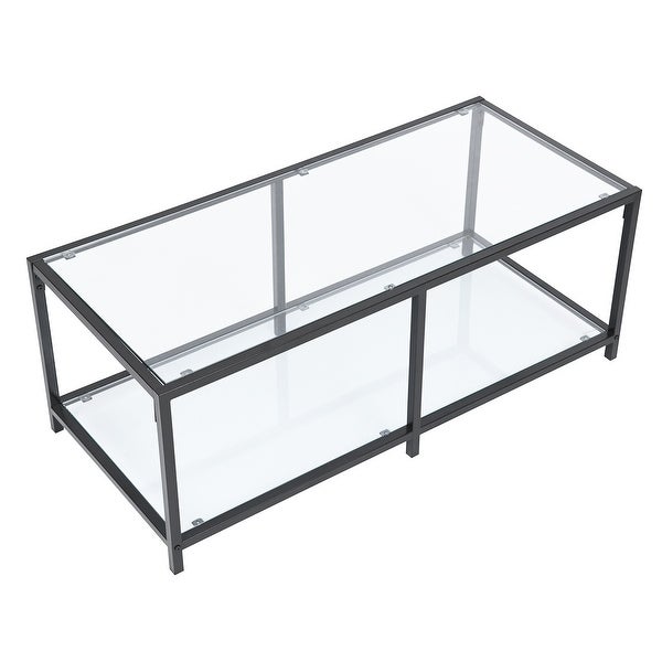 Homylin Justin Clear Glass Coffee Table