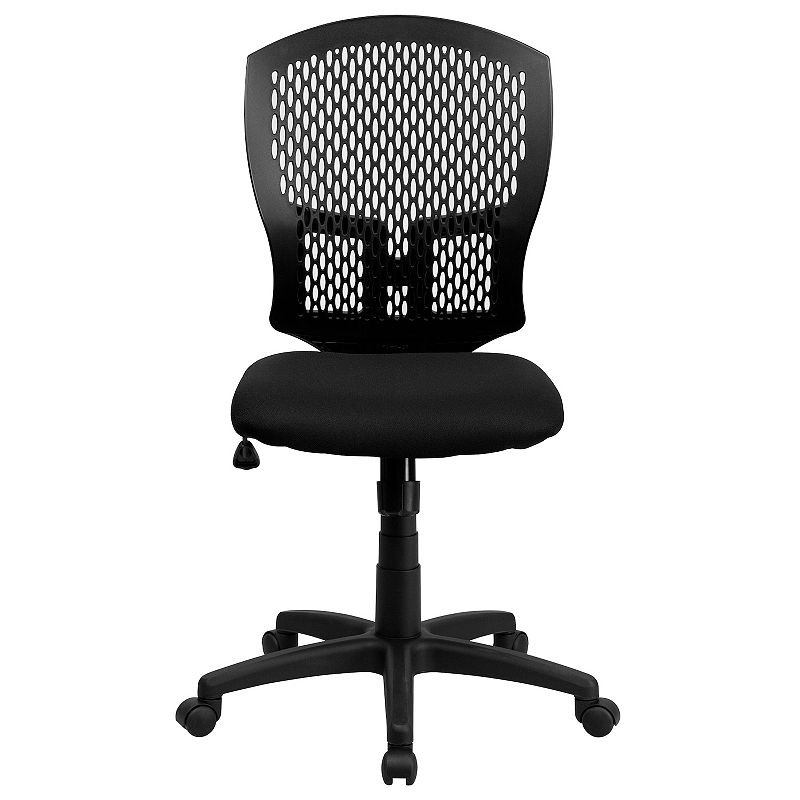 Emma and Oliver Mid-Back Designer Back Swivel Task Office Chair with Fabric Seat